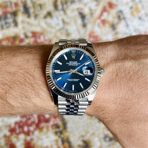 rolex datejust 41 blue dial part|Rolex Datejust 41 price.